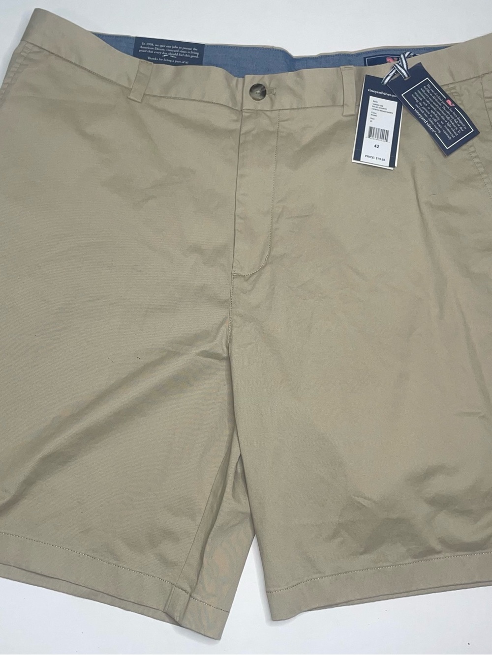 NWT Vineyard Vines Khaki 9" Breaker Chino Shorts Size 42